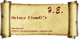 Holecz Elemér névjegykártya