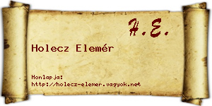 Holecz Elemér névjegykártya