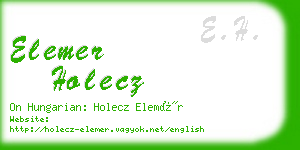 elemer holecz business card